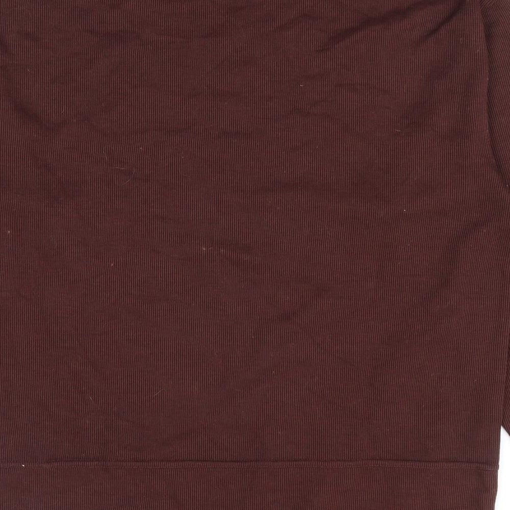 InStyle Collection Womens Brown Roll Neck Cotton Pullover Jumper Size S - Ribbed