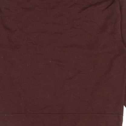 InStyle Collection Womens Brown Roll Neck Cotton Pullover Jumper Size S - Ribbed