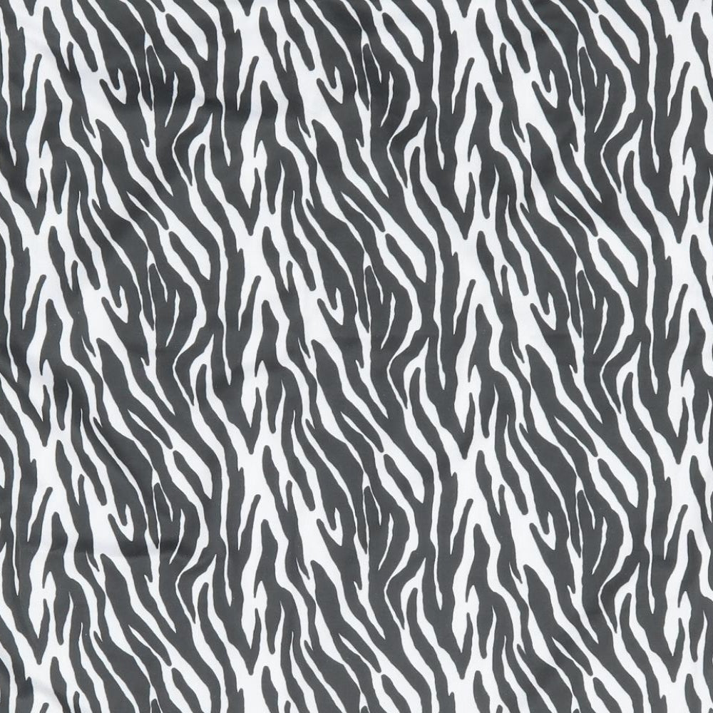 Boohoo Womens Black Animal Print Polyester Basic Tank Size 14 Round Neck - Zebra Print