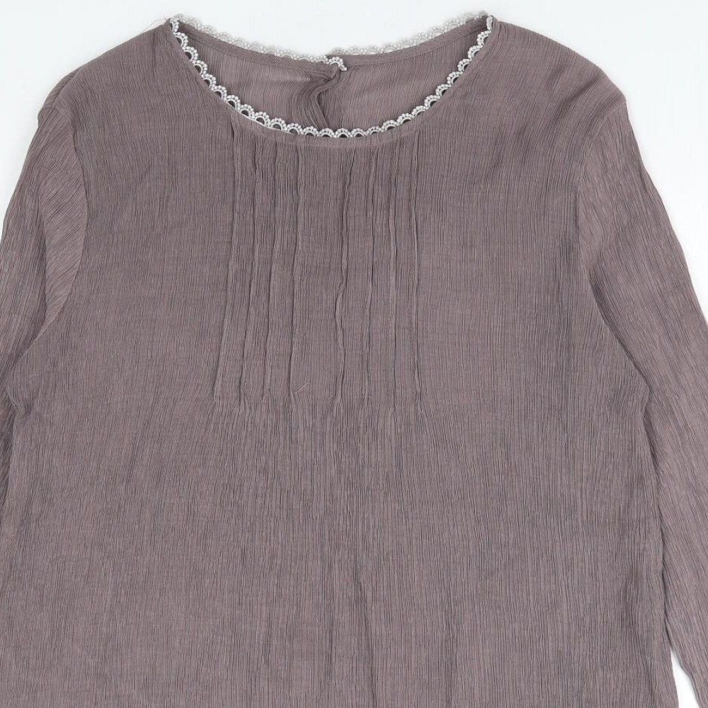 Womens UK Size S Preworn Purple Tunic Blouse