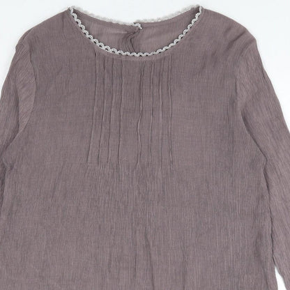 Womens UK Size S Preworn Purple Tunic Blouse