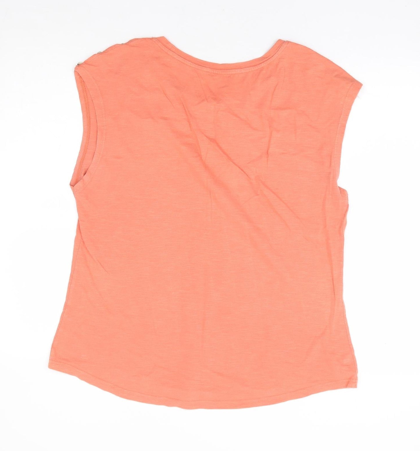 Womens UK Size M Preworn Orange Basic T-Shirt