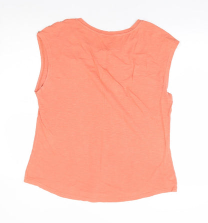 Womens UK Size M Preworn Orange Basic T-Shirt