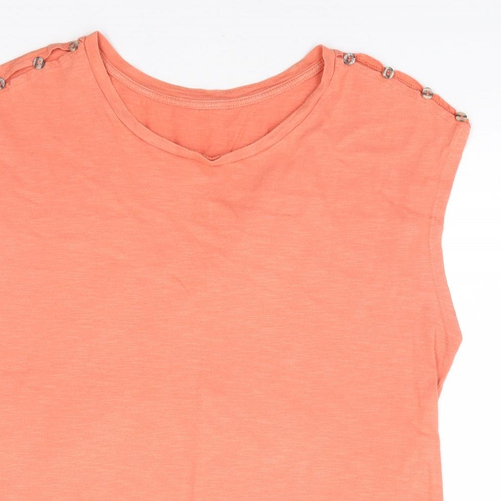 Womens UK Size M Preworn Orange Basic T-Shirt
