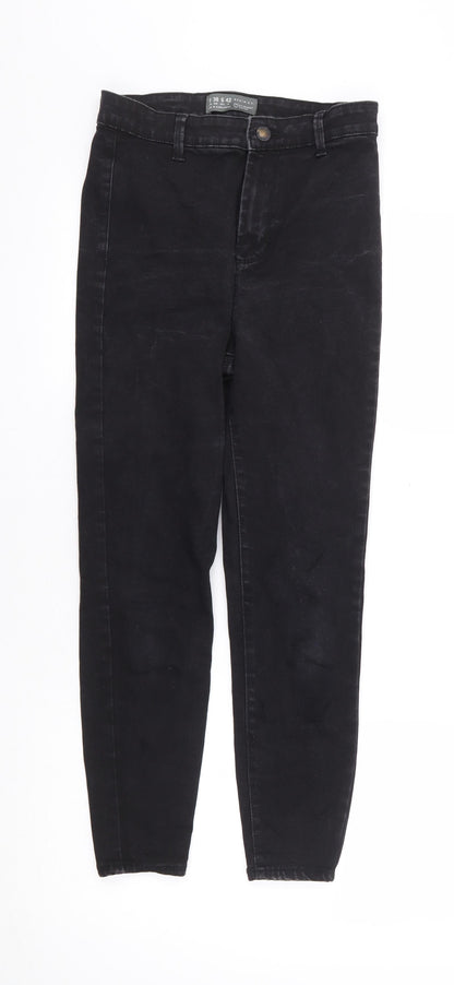 Primark Womens Black Cotton Skinny Jeans Size 10 L25 in Regular Zip