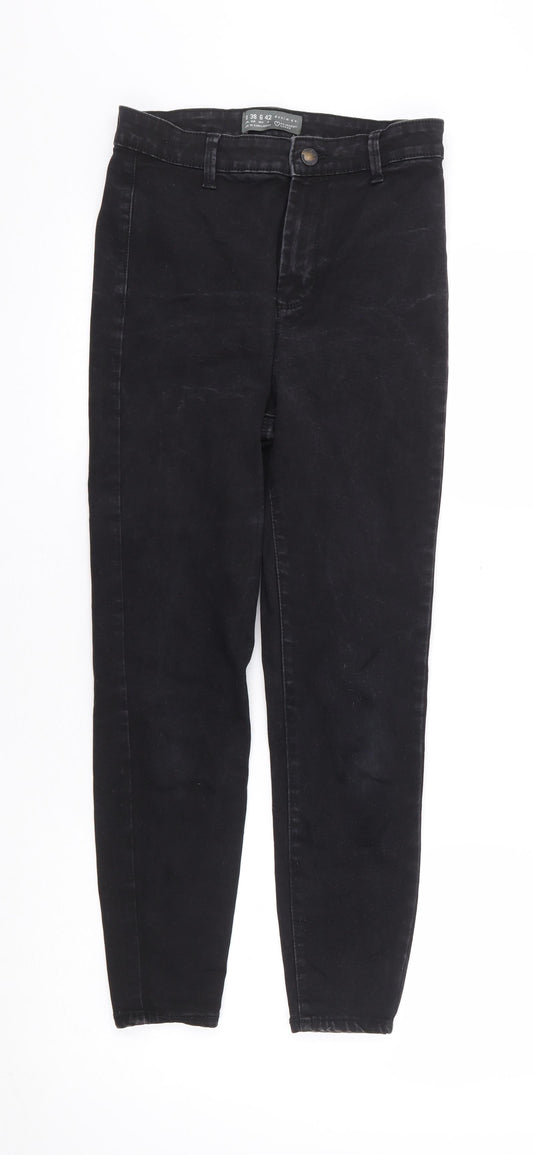 Primark Womens Black Cotton Skinny Jeans Size 10 L25 in Regular Zip