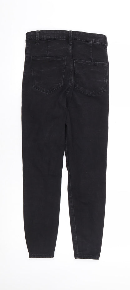 Primark Womens Black Cotton Skinny Jeans Size 10 L25 in Regular Zip