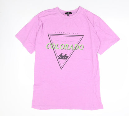 Missguided Womens Purple Polyester T-Shirt Dress Size 8 Crew Neck Pullover - Colorado