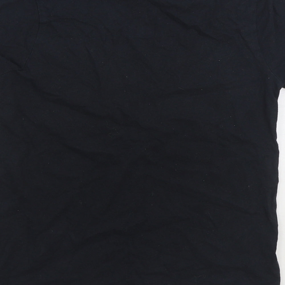 Primark Boys Black Cotton Basic T-Shirt Size 6 Years Round Neck Pullover - Football