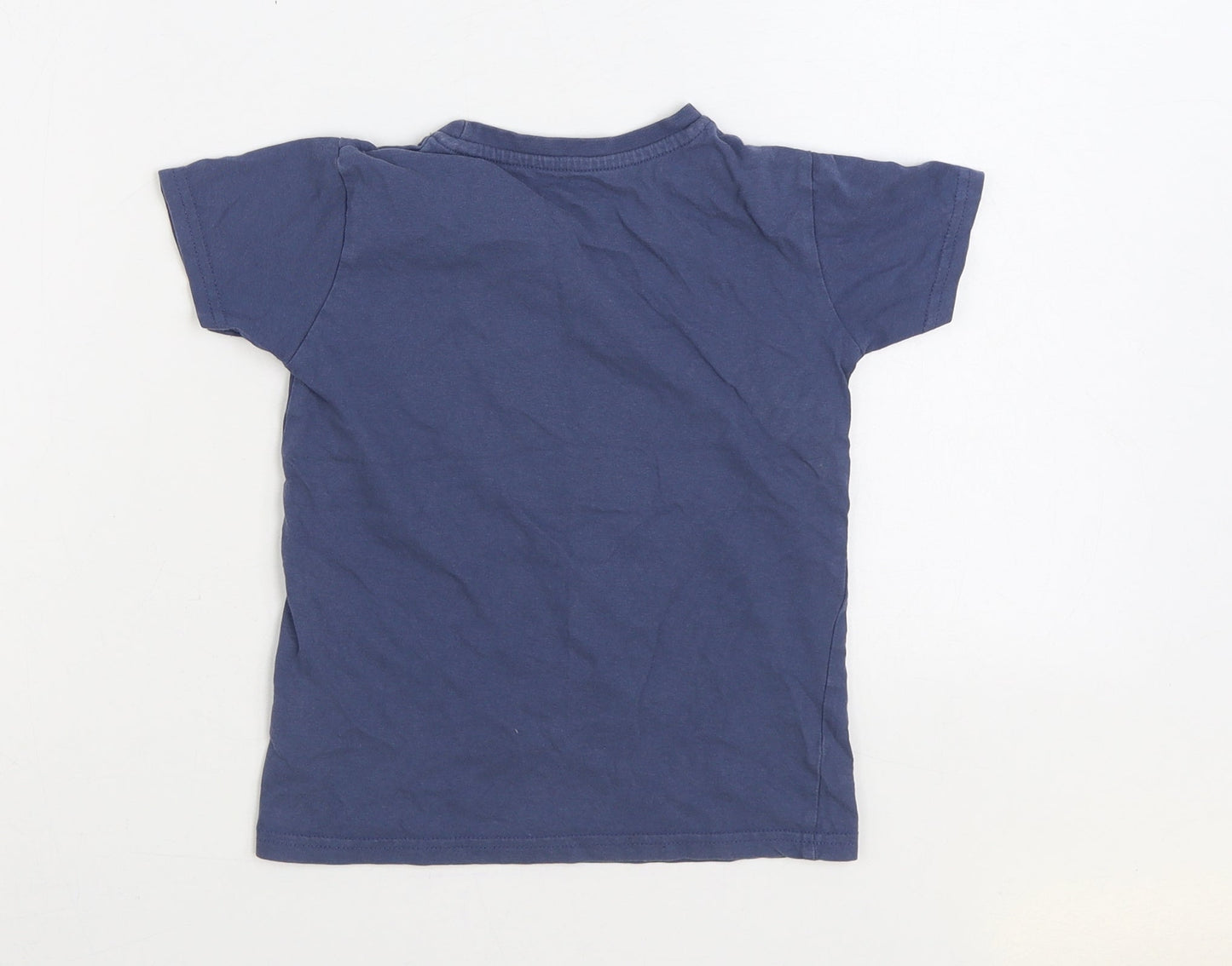 Dunnes Stores Boys Blue Cotton Basic T-Shirt Size 5 Years Round Neck Pullover - Skateboarding