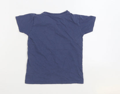 Dunnes Stores Boys Blue Cotton Basic T-Shirt Size 5 Years Round Neck Pullover - Skateboarding
