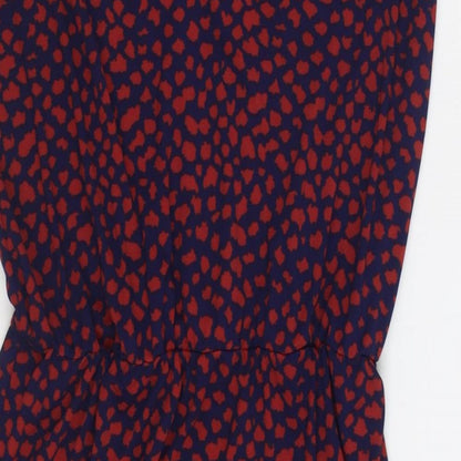 NEXT Womens Multicoloured Geometric Polyester Sheath Size 12 V-Neck Pullover