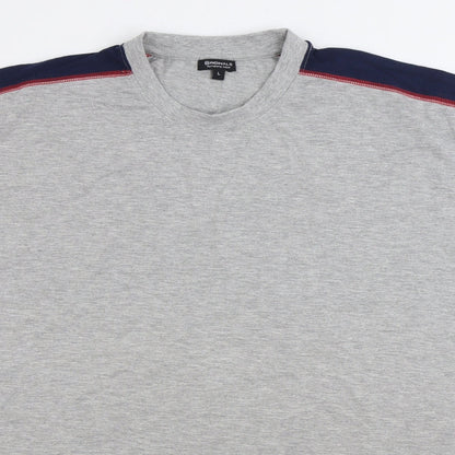 Originals Womens Grey Cotton Basic T-Shirt Size L Round Neck