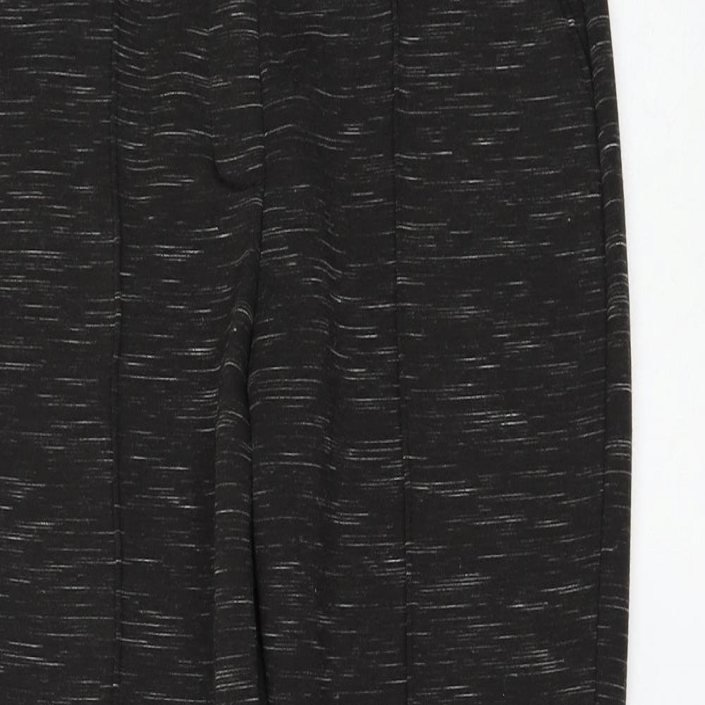 Marks and Spencer Womens Black Striped Polyester Jogger Trousers Size 10 L26 in Regular