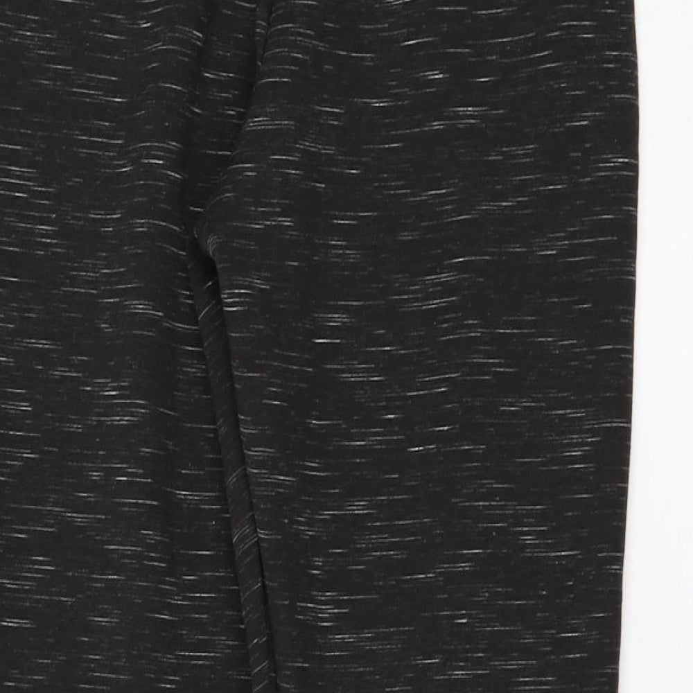 Marks and Spencer Womens Black Striped Polyester Jogger Trousers Size 10 L26 in Regular