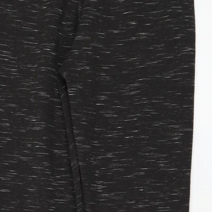 Marks and Spencer Womens Black Striped Polyester Jogger Trousers Size 10 L26 in Regular