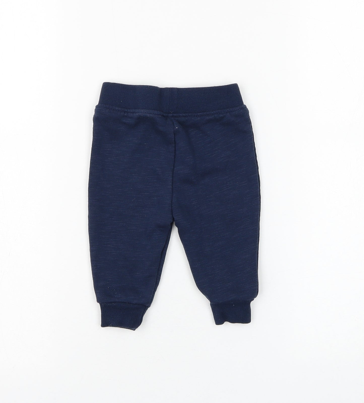 Primark Boys Blue Cotton Jogger Trousers Size 3-6 Months Drawstring