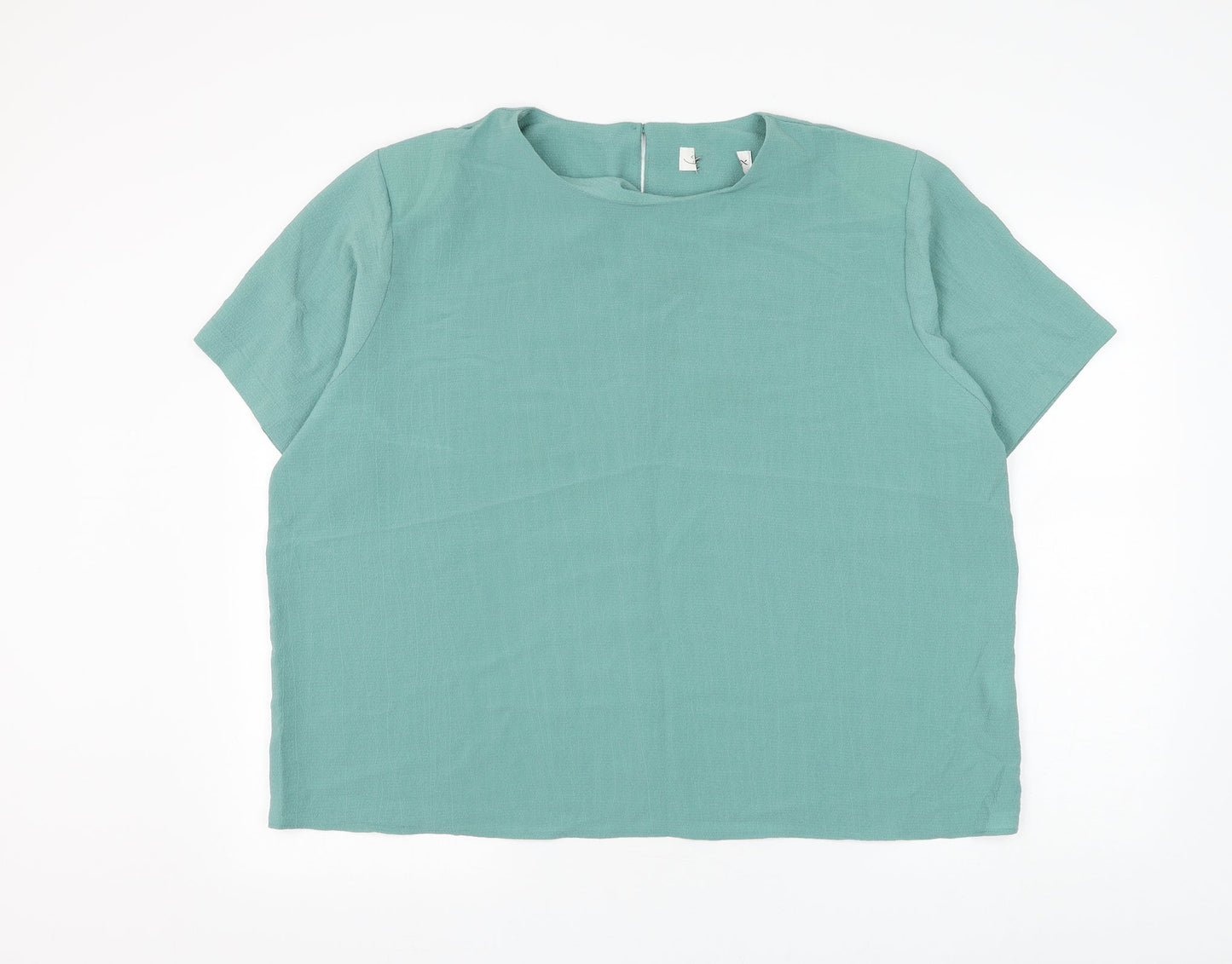 Womens UK Size 24 Preworn Green Basic Blouse