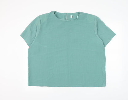 Womens UK Size 24 Preworn Green Basic Blouse