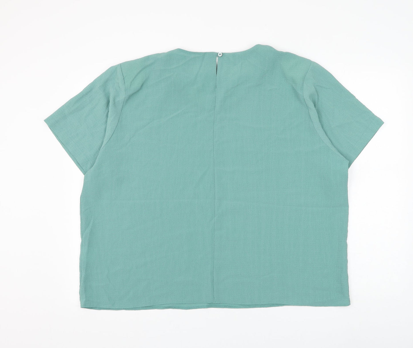 Womens UK Size 24 Preworn Green Basic Blouse