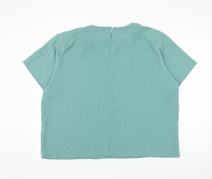 Womens UK Size 24 Preworn Green Basic Blouse