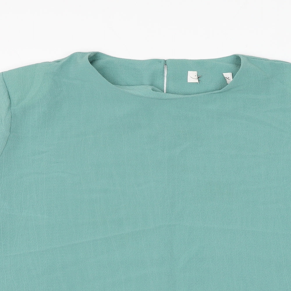Womens UK Size 24 Preworn Green Basic Blouse
