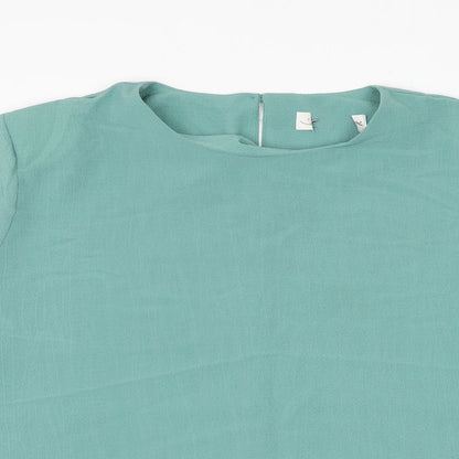 Womens UK Size 24 Preworn Green Basic Blouse