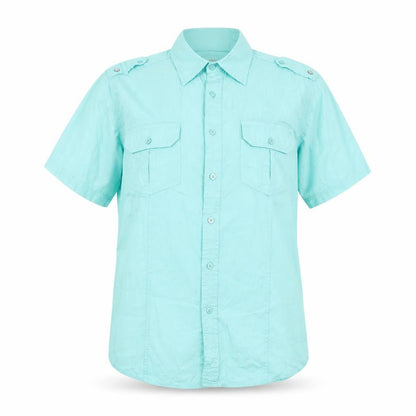 PD&C Womens Green Cotton Basic Button-Up Size M Collared
