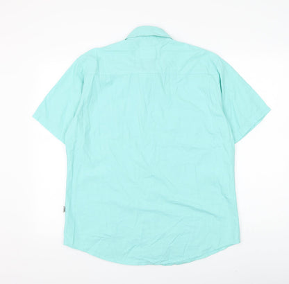 PD&C Womens Green Cotton Basic Button-Up Size M Collared