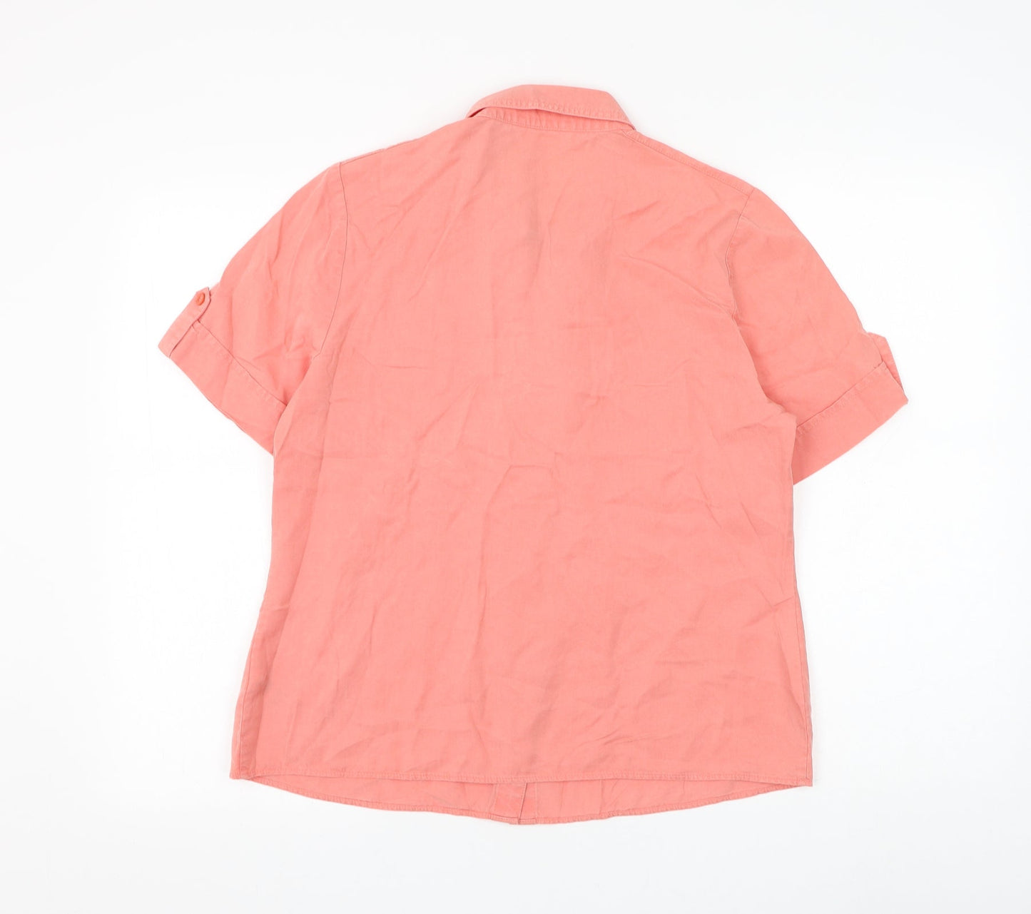 Womens UK Size 14 Marks and Spencer Pink Basic Button-Up