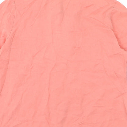 Womens UK Size 14 Marks and Spencer Pink Basic Button-Up