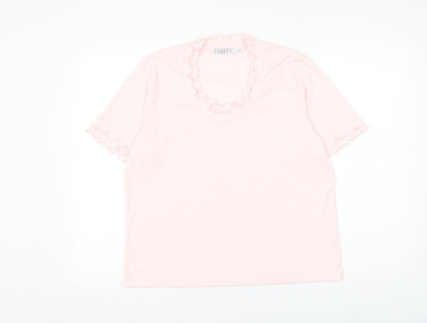 Womens UK Size 18 Emreco Pink Basic T-Shirt