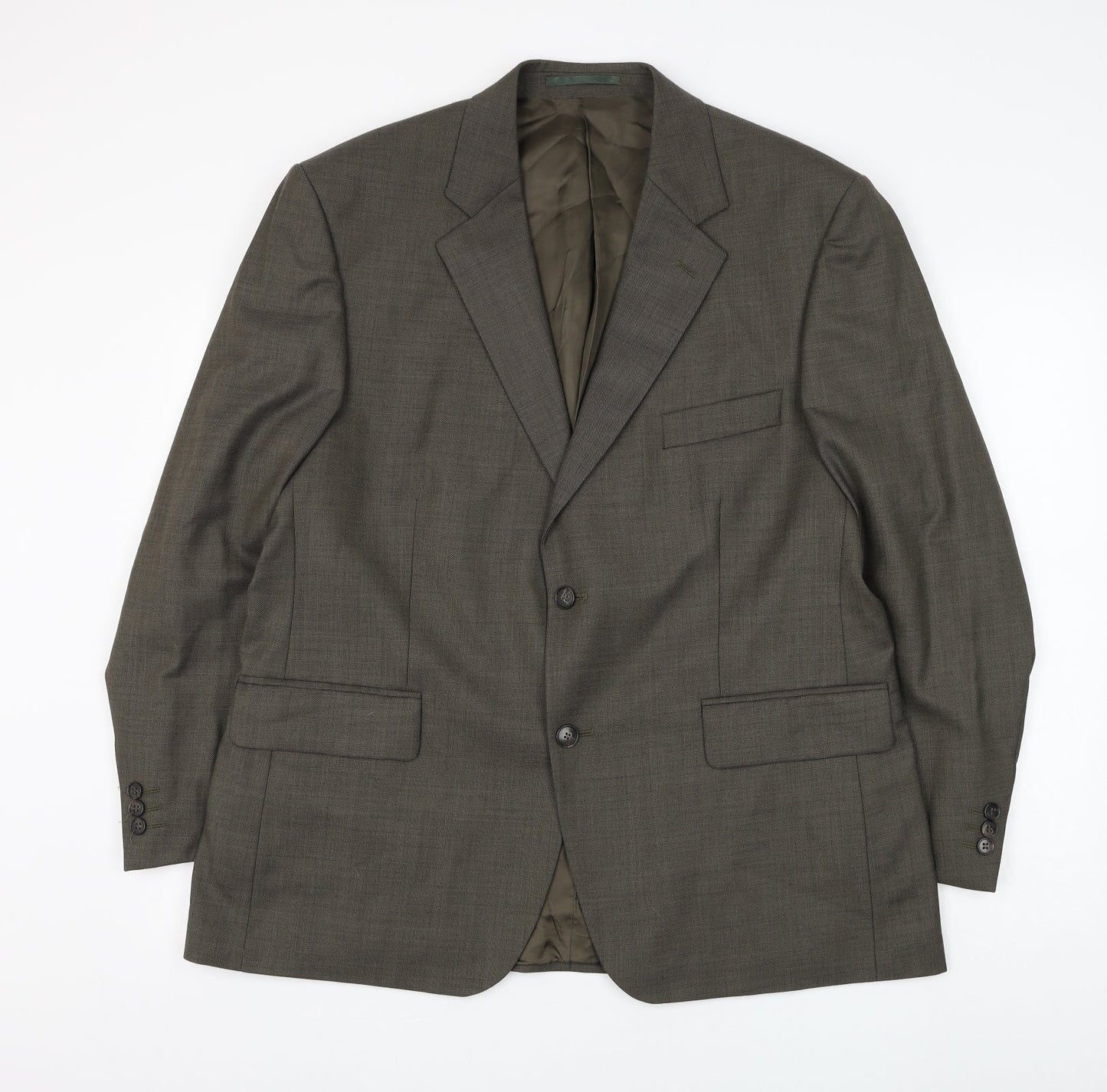 Mens UK Size 44 Pinstripe Regular Green Suit Jacket