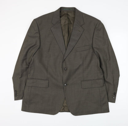 Mens UK Size 44 Pinstripe Regular Green Suit Jacket