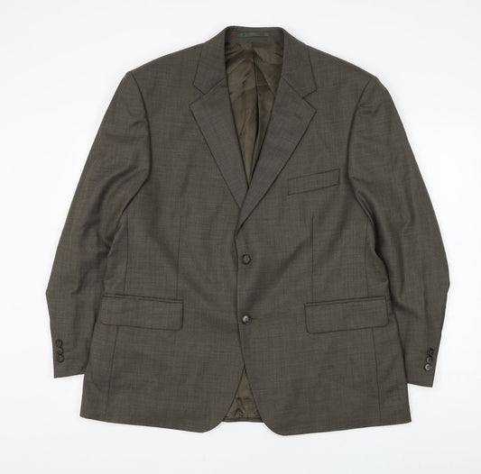 Mens UK Size 44 Pinstripe Regular Green Suit Jacket