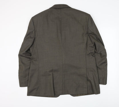 Mens UK Size 44 Pinstripe Regular Green Suit Jacket