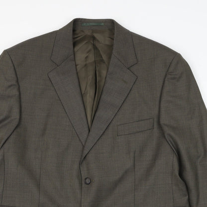 Mens UK Size 44 Pinstripe Regular Green Suit Jacket