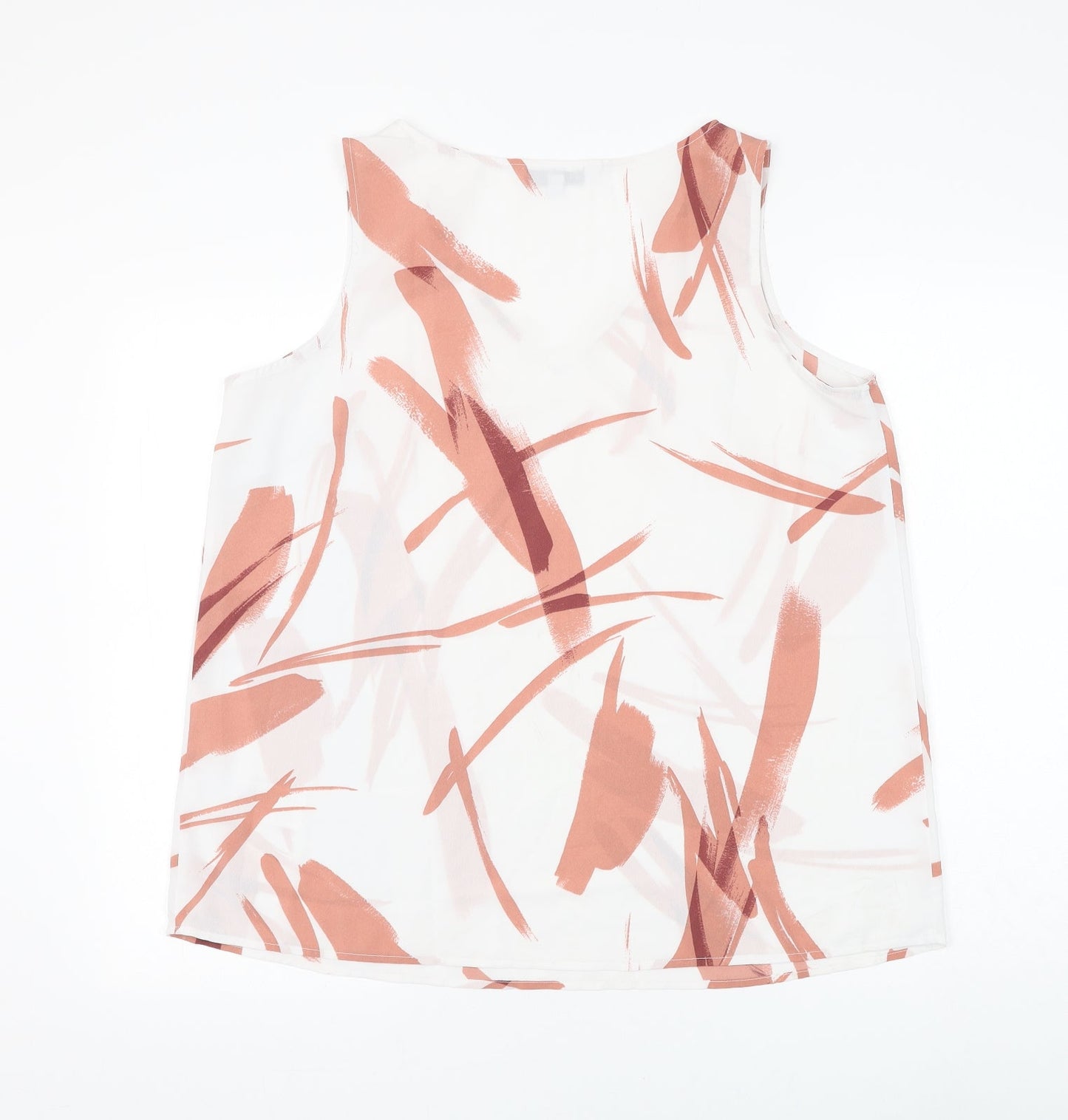 Capsule Womens White Geometric Polyester Basic Blouse V-Neck