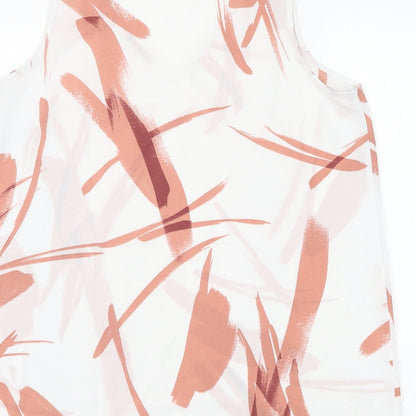 Capsule Womens White Geometric Polyester Basic Blouse V-Neck