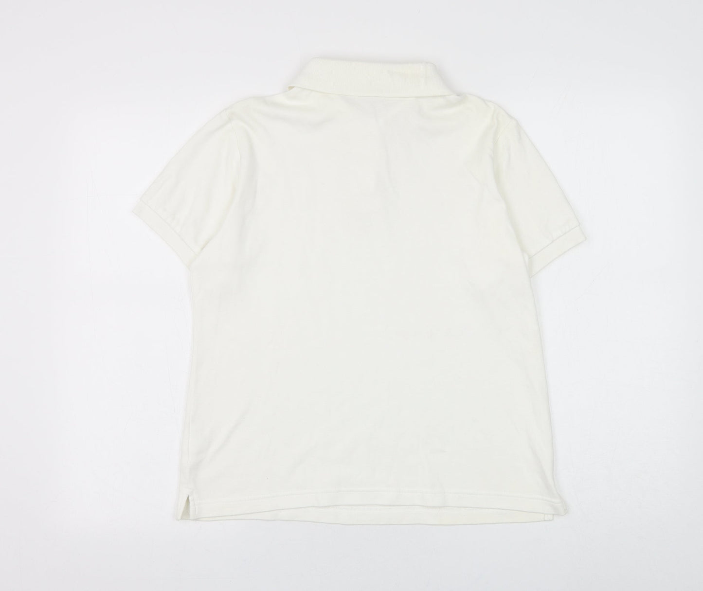Damart Womens White Cotton Basic Polo Size 12 Collared