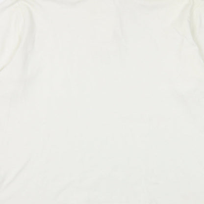 Damart Womens White Cotton Basic Polo Size 12 Collared