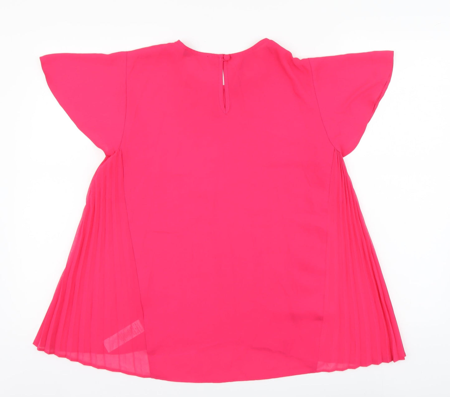 Atmosphere Womens Pink Polyester Basic Blouse Size 8 Round Neck