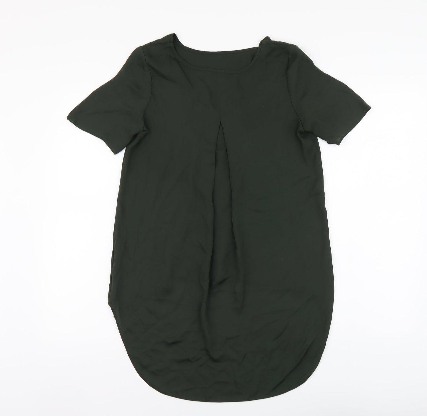 F&F Womens Green Polyester Basic Blouse Size 6 Round Neck