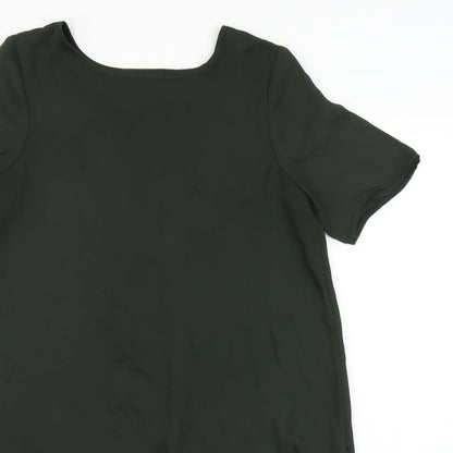 F&F Womens Green Polyester Basic Blouse Size 6 Round Neck
