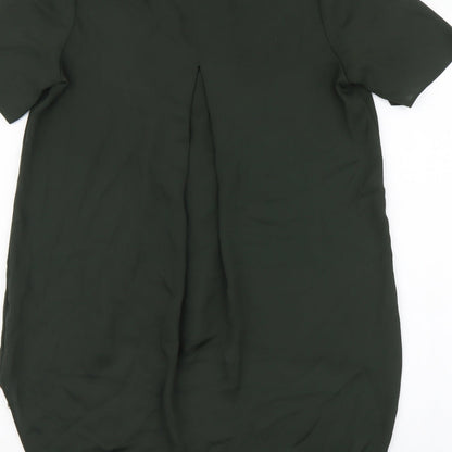 F&F Womens Green Polyester Basic Blouse Size 6 Round Neck