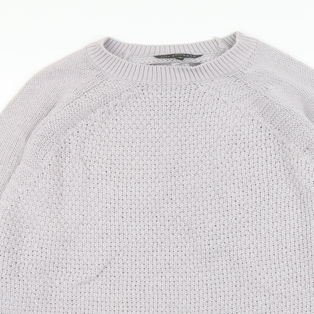 F&F Womens Grey Round Neck Acrylic Pullover Jumper Size 12