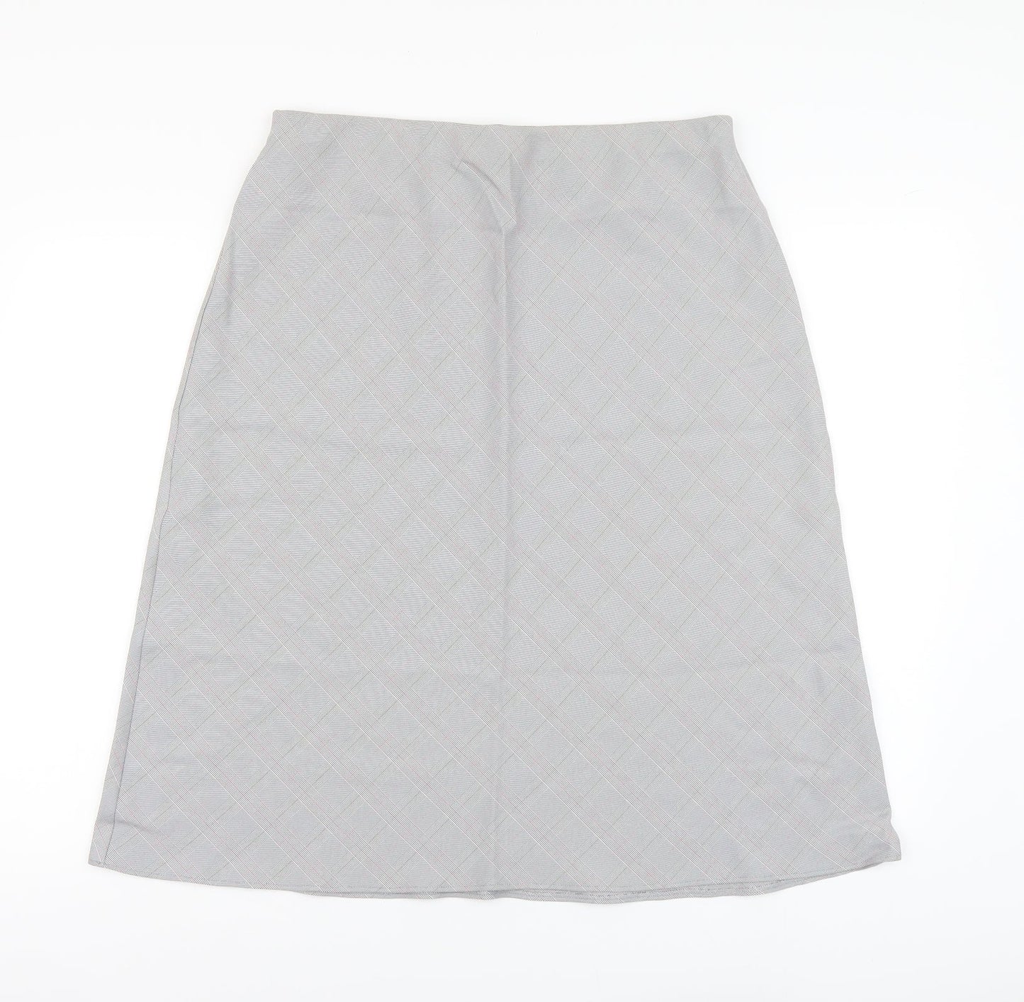 Berkertex Womens Grey Argyle/Diamond Polyester A-Line Skirt Size 16 Buckle