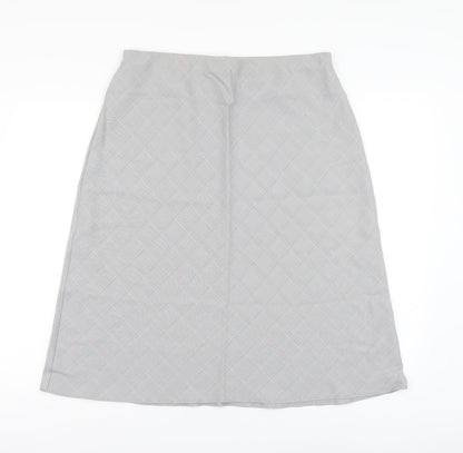 Berkertex Womens Grey Argyle/Diamond Polyester A-Line Skirt Size 16 Buckle