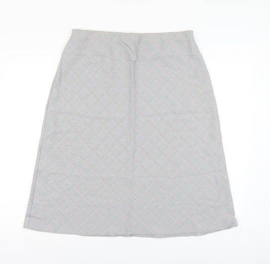 Berkertex Womens Grey Argyle/Diamond Polyester A-Line Skirt Size 16 Buckle