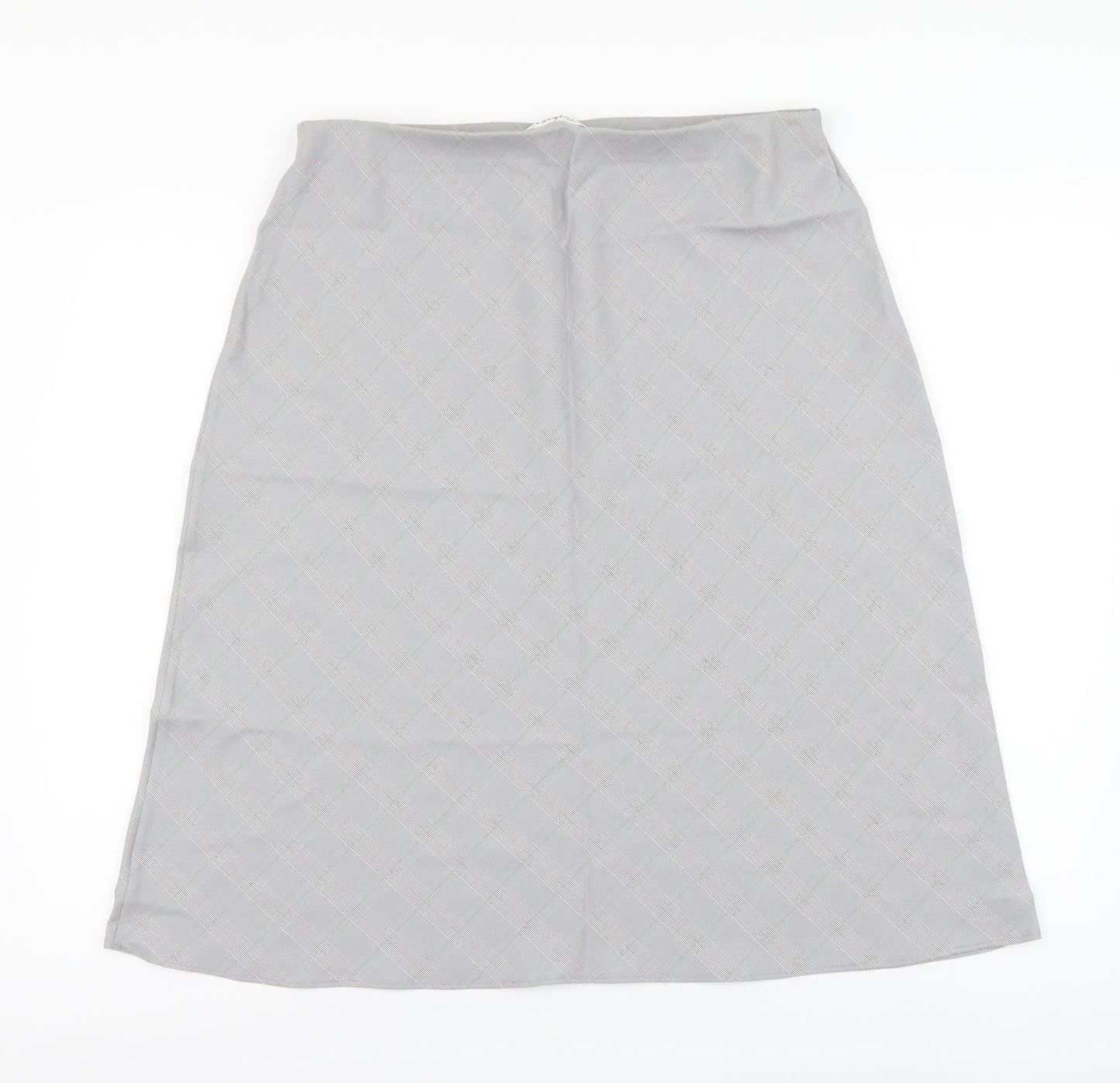 Berkertex Womens Grey Argyle/Diamond Polyester A-Line Skirt Size 16 Buckle